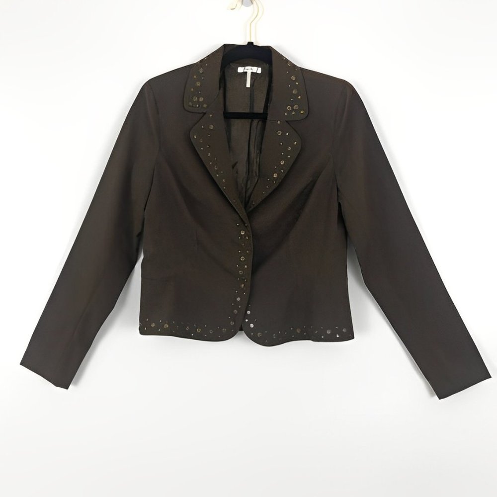 Metro 7 Size 12 Brown Studded Blazer